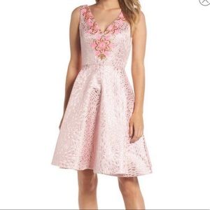 Lilly Pulitzer Elanie Pink Gold Dress w pockets 12